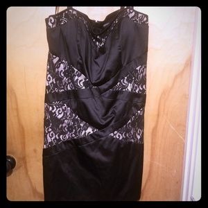 Black Satin Panel cocktail dress